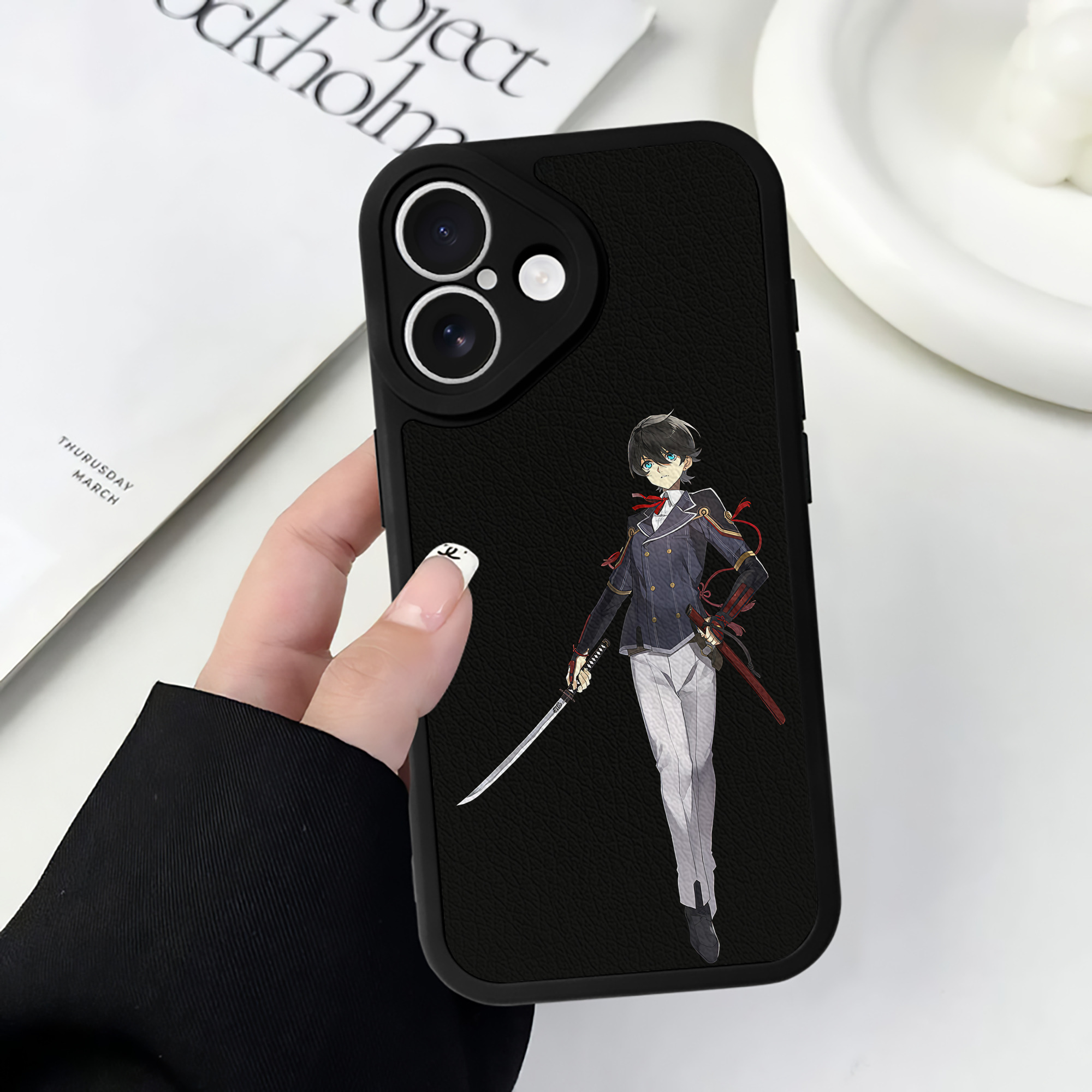 （画像用） 刀剣乱舞 Touken Ranbu 【iPhone 16シリーズ対応】シリコンスマホケース（レザー調） 材質：シリコン
